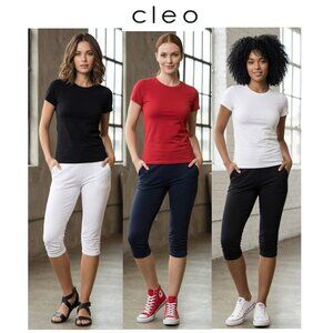 BUNDLE!!  3 Cleo universal fit skimmer capri pants (navy blue, white & black)